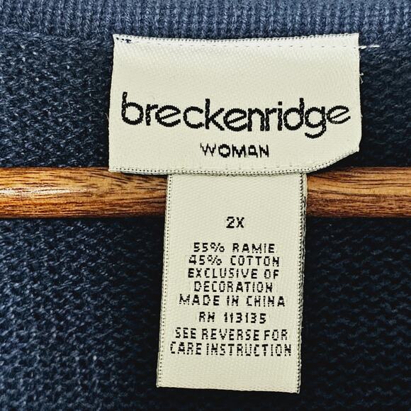 Breckenridge Snowman Sweater Vest Size 2X Zip Navy Christmas Winter Festive - Picture 7 of 9